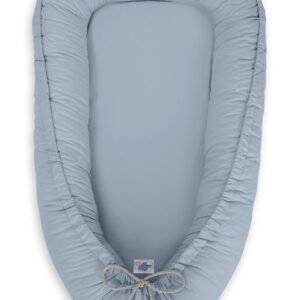 Kūdikio lizdas dvipusis Premium Cocoon naujagimiams MY SWEET BABY - pastelinė mėlyna