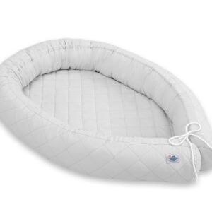 2-in-1 - Baby nest quilted - snake pillow bumper - gray