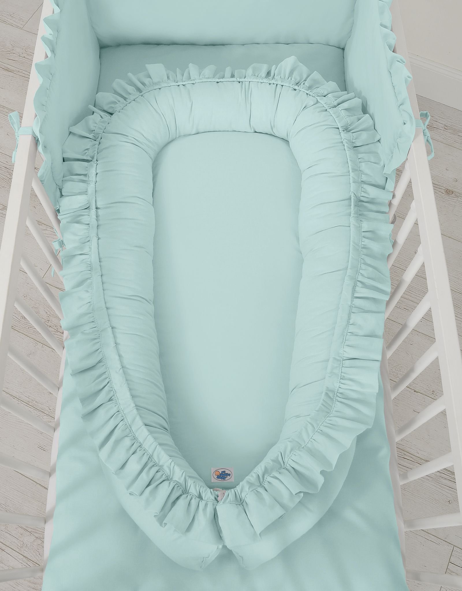 Kūdikio lizdas Premium Cocoon naujagimiams su klostėmis MY SWEET BABY - mėtų - Image 4
