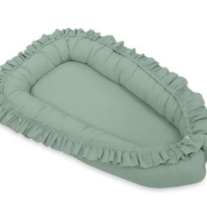 Kūdikio lizdas Premium Cocoon naujagimiams su klostėmis MY SWEET BABY - pastelinė žalia
