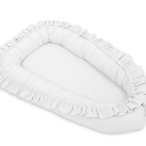 Kūdikio lizdas Premium Cocoon naujagimiams su klostėmis MY SWEET BABY - balta