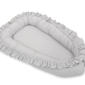 Kūdikio lizdas Premium Cocoon naujagimiams su klostėmis MY SWEET BABY - pilka