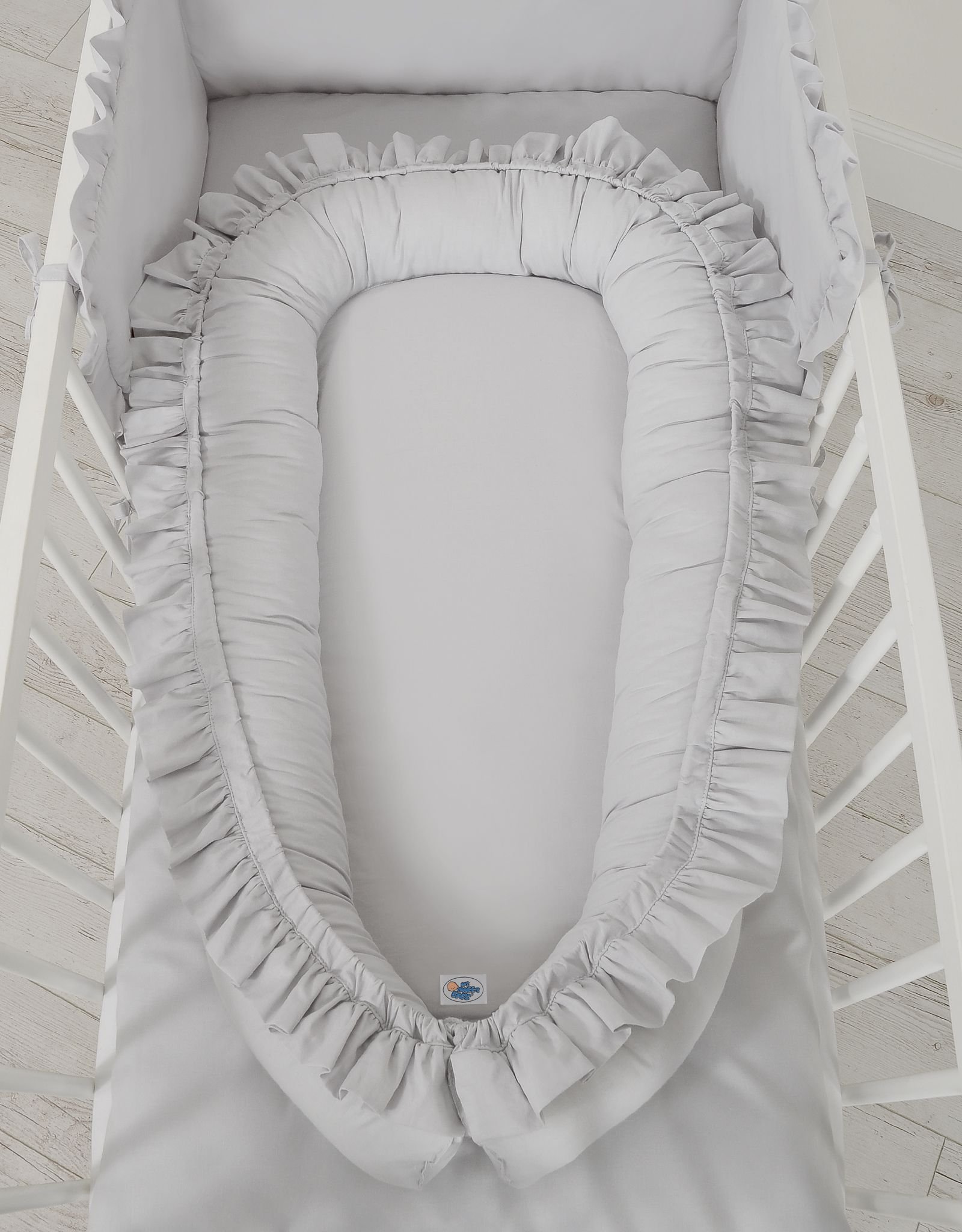 Kūdikio lizdas Premium Cocoon naujagimiams su klostėmis MY SWEET BABY - pilka - Image 3