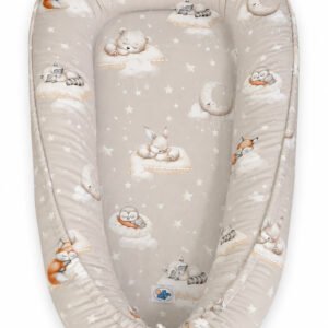 Kūdikio lizdas dvipusis Premium Cocoon naujagimiams MY SWEET BABY - Mirgantis miškas