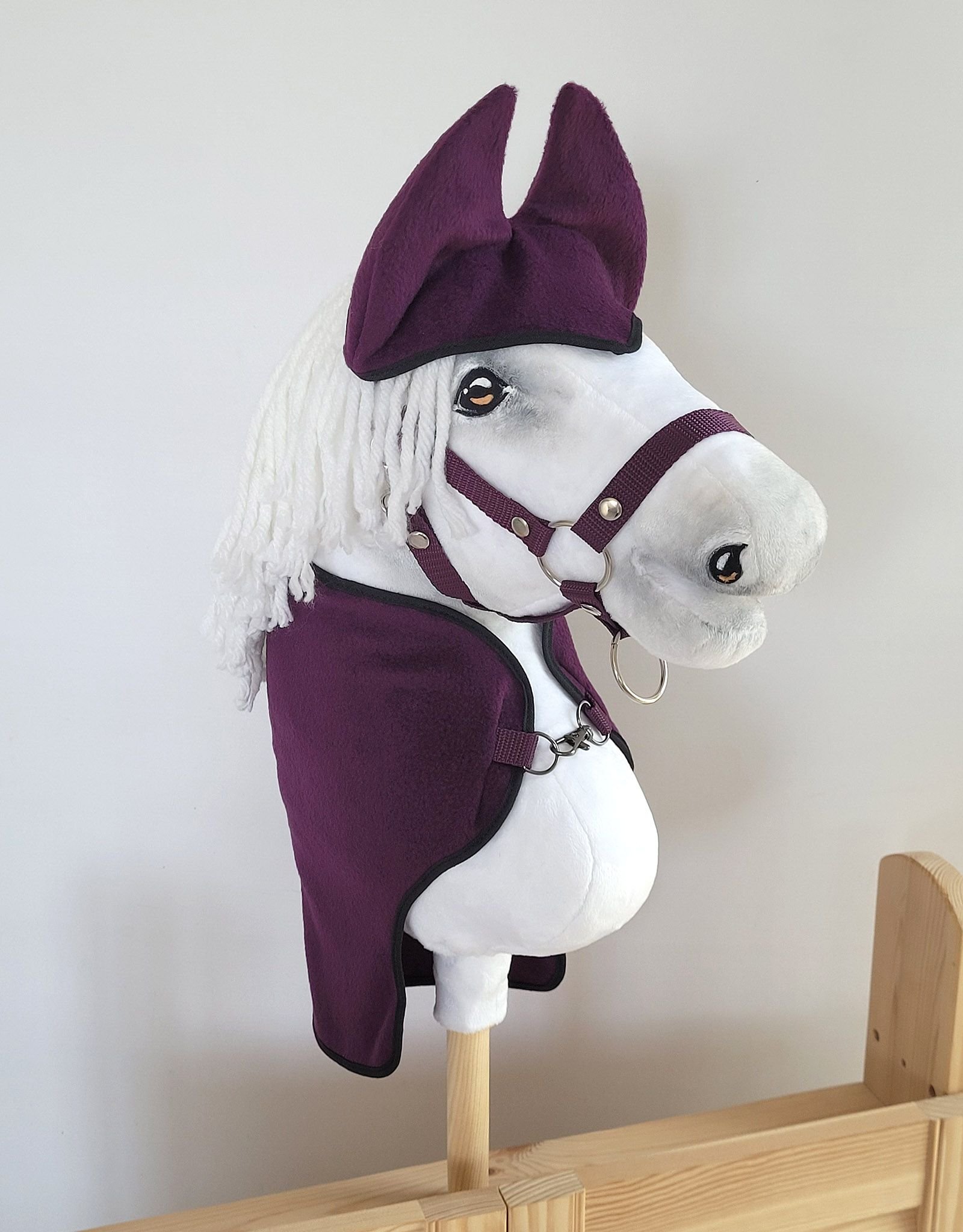 Rinkinys Hobby Horse A4 ir A5: flisinis pledas + naušnikai - slyvų spalvos - Image 2