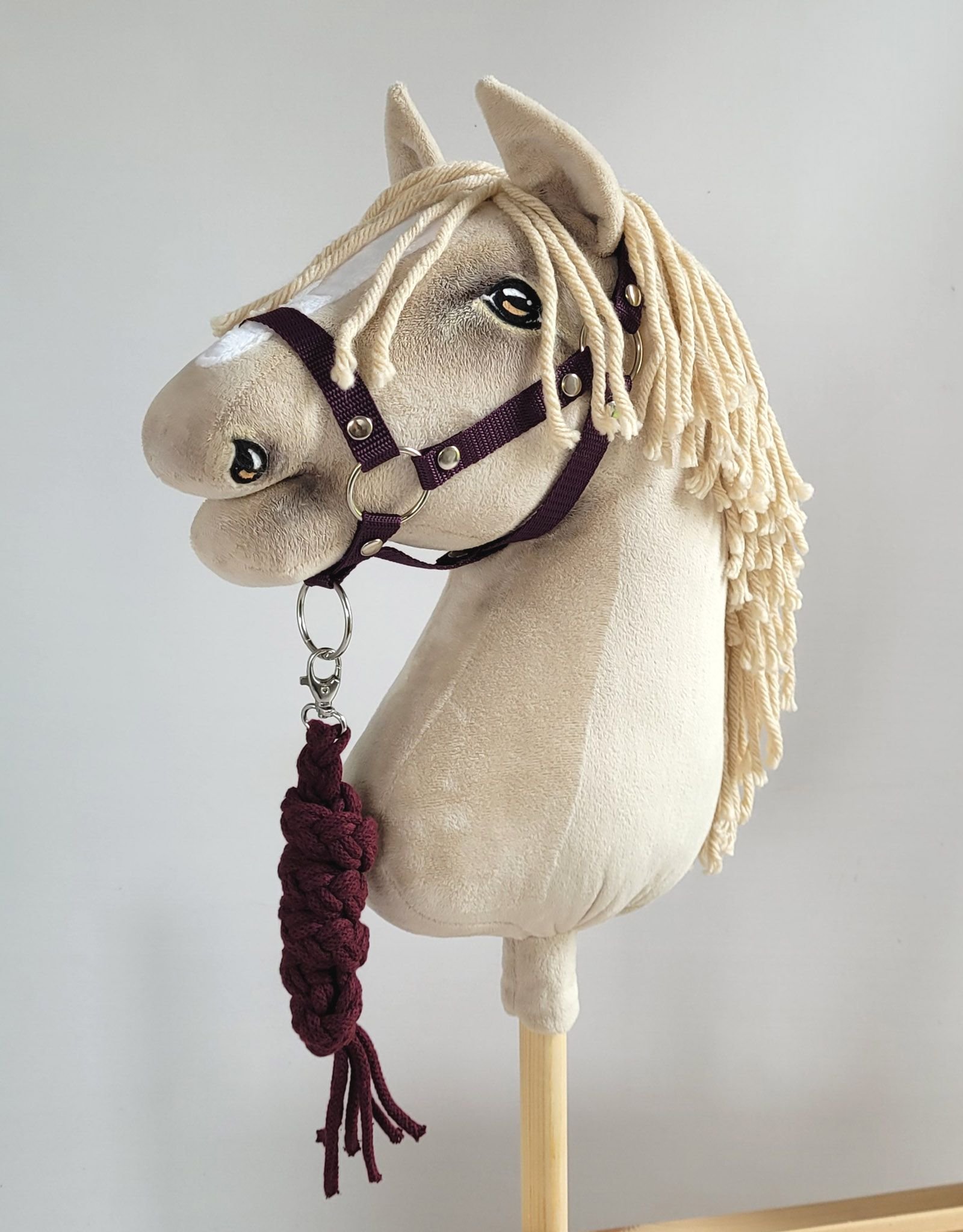 Hobby Horse pavadėlis, pagamintas iš dvigubai vytos virvutės - slyvų spalvos - Image 2