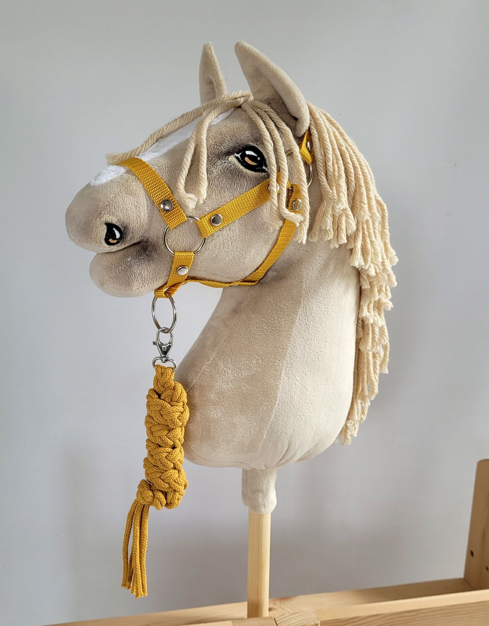 Hobby Horse pavadėlis, pagamintas iš dvigubai vytos virvutės - medaus geltonumo - Image 2