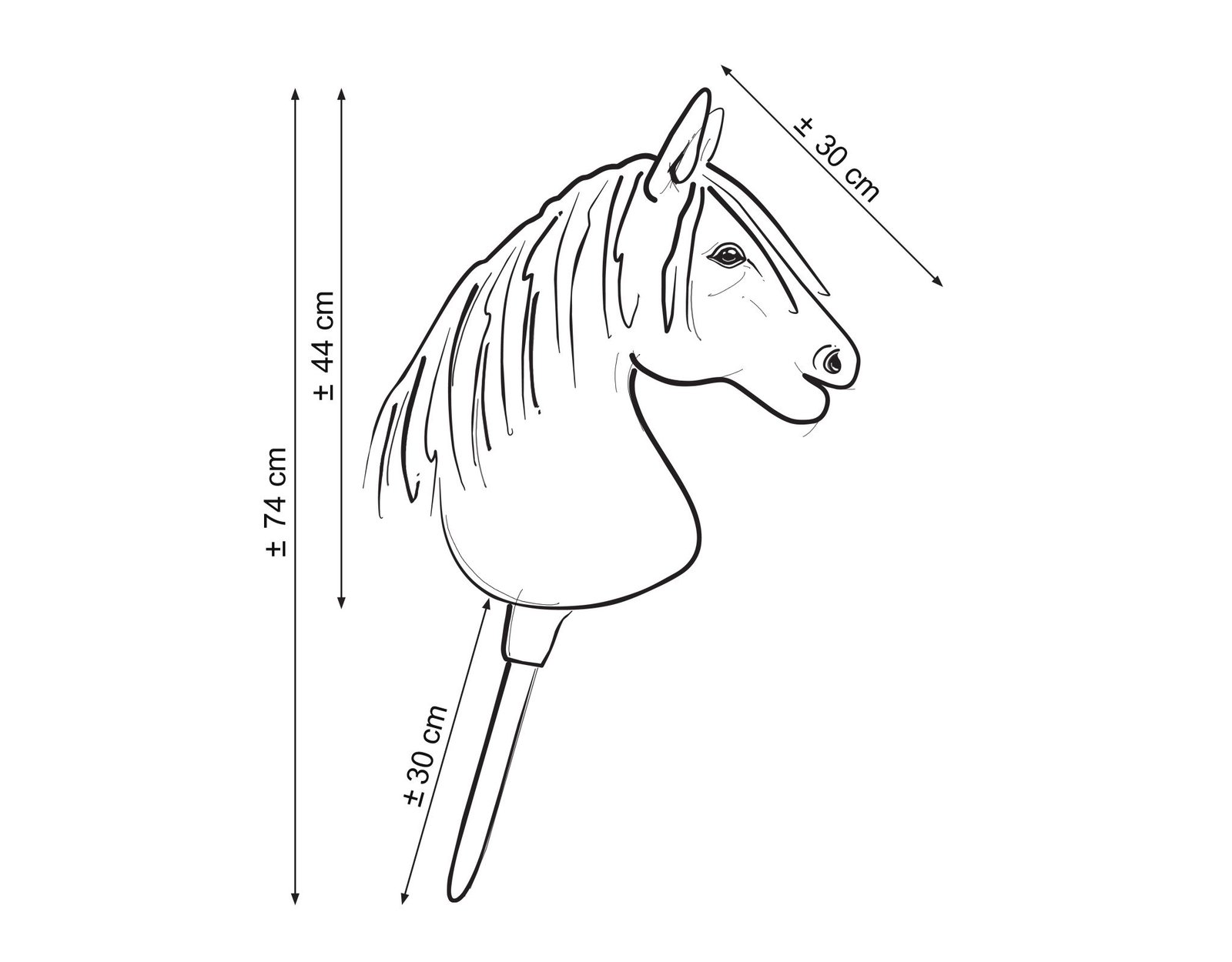 Reguliuojamas apynasris Hobby Horse žirgeliui A3 - juoda - Image 5