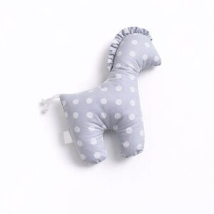 LUCKY Horse - minkštas pirmasis žaislas - Taškučiai ant pilko fono