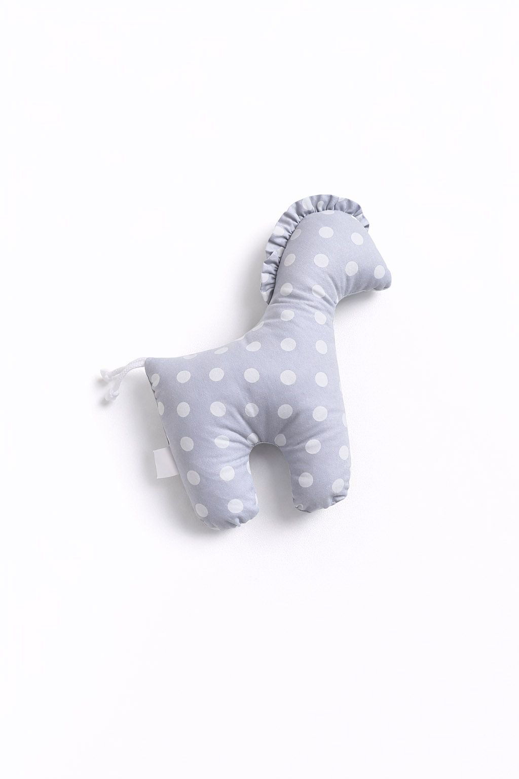 LUCKY Horse - minkštas pirmasis žaislas - Taškučiai ant pilko fono