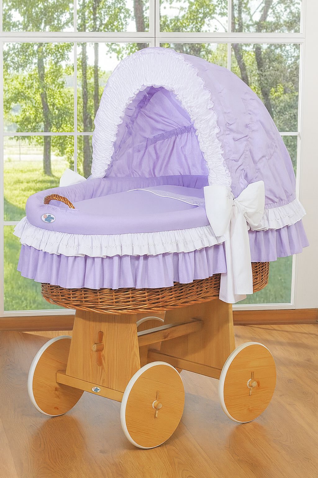 Moses krepšys su gaubtu Bellamy – natūrali + alyvinė patalynė - Image 2