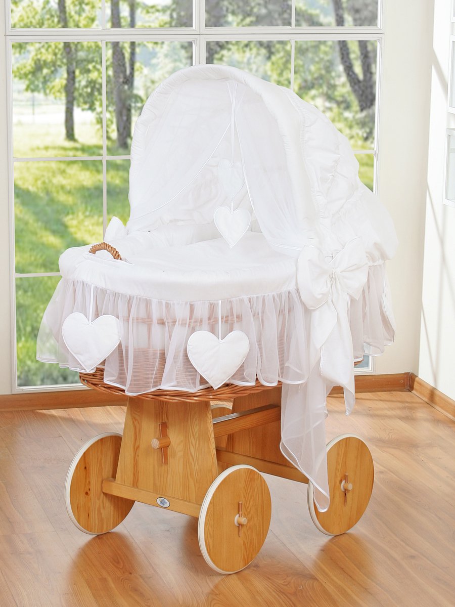 Moses krepšys su gaubtu Amelie – natūrali + balta patalynė - Image 5