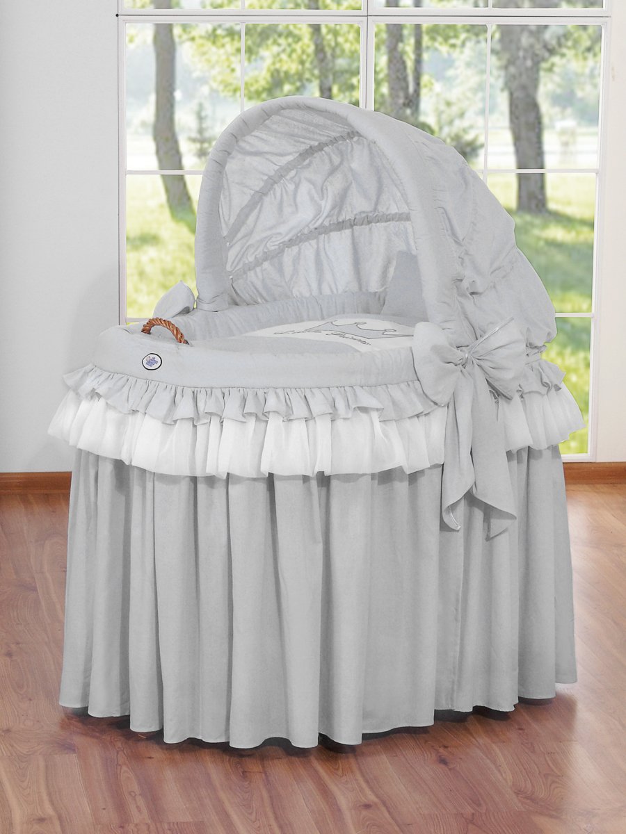 Moses krepšys / pintas lopšys su gaubtu – Mažoji princesė, pilka - Image 2