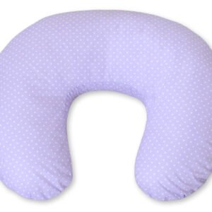Breastfeeding Pillow Nursing Croissant Pillow, removable, Hands-Free Feeding - polka dots on lilac