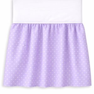 Dust Ruffle Crib - Bed Skirt - Masking flounce 120x60cm - white polka dots on lilac