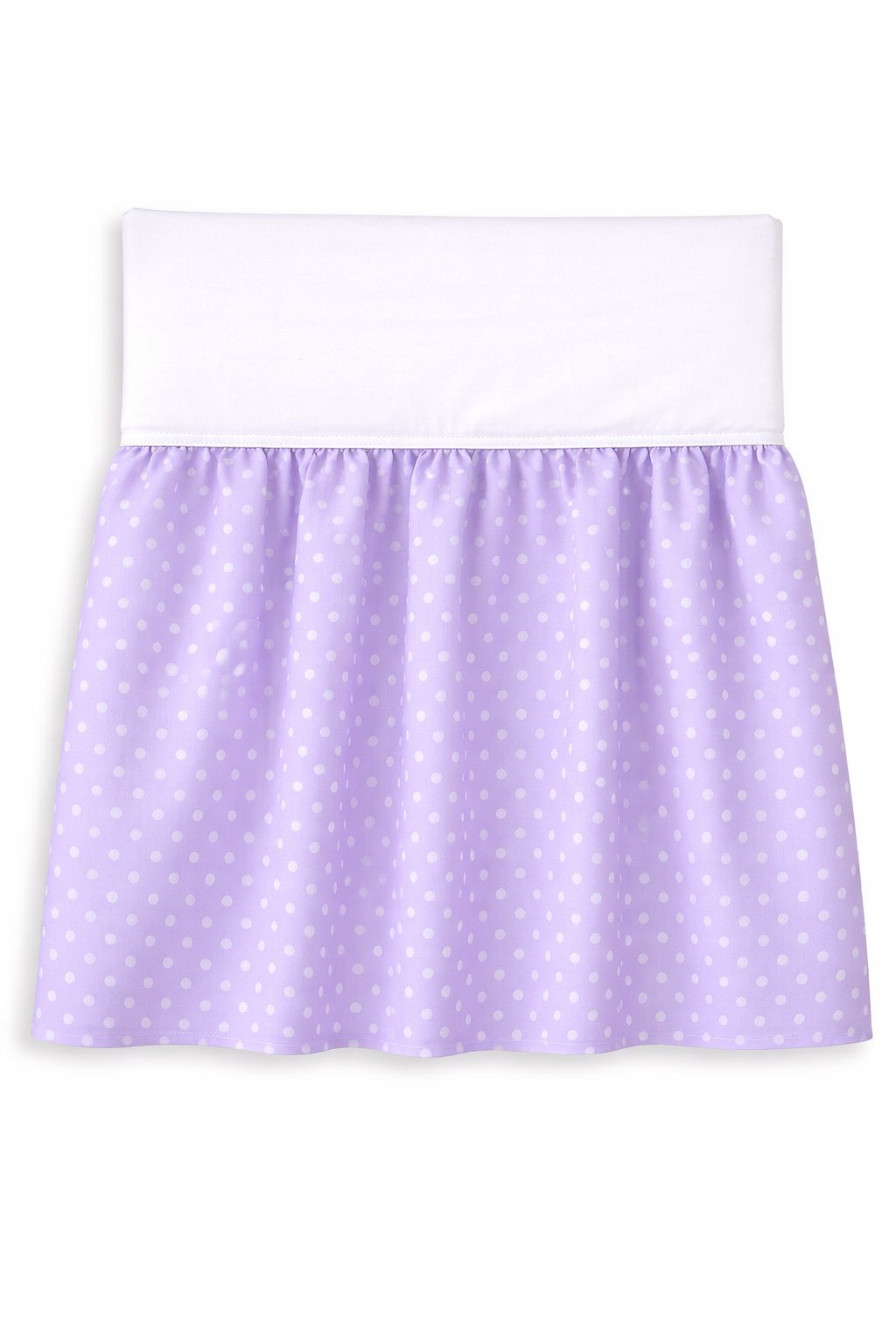 Dust Ruffle Crib - Bed Skirt - Masking flounce 120x60cm - white polka dots on lilac