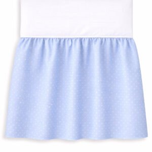 Dust Ruffle Crib - Bed Skirt - Masking flounce 120x60cm - white dots on blue