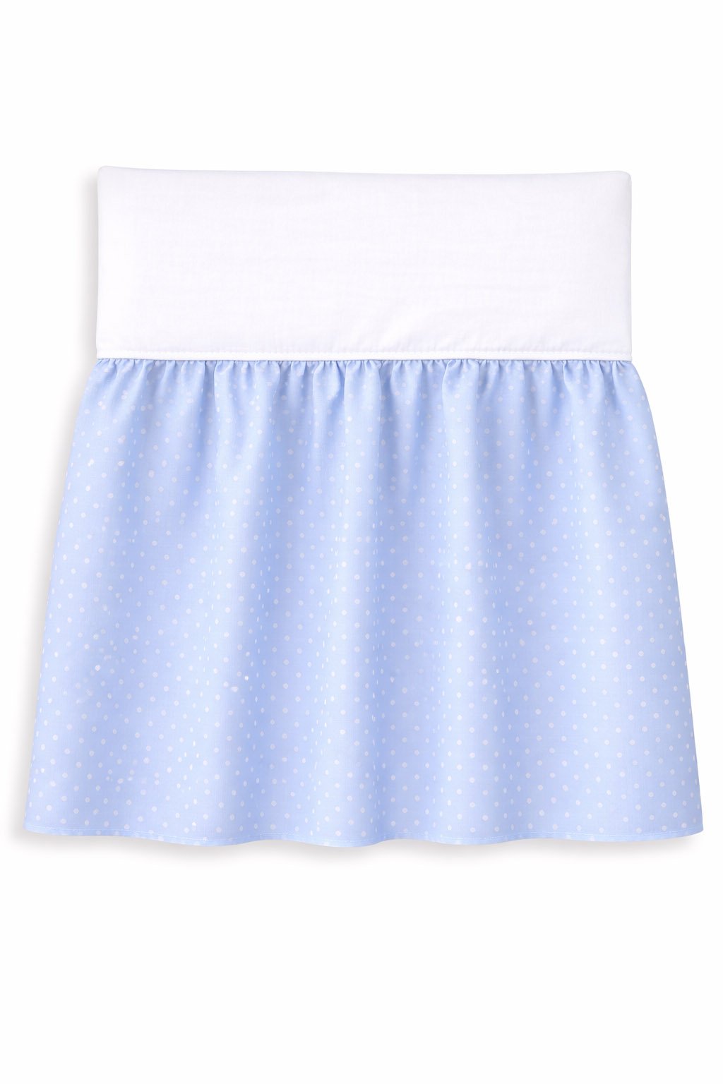 Dust Ruffle Crib - Bed Skirt - Masking flounce 120x60cm - white dots on blue