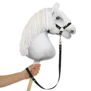 Pavadėlis hobby horse žirgeliui iš juostelės - juoda