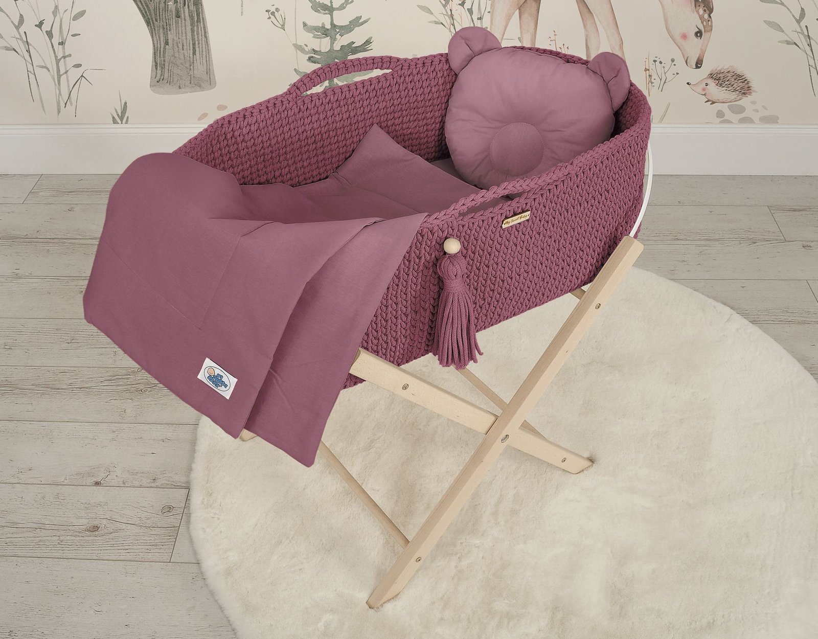 Antklodė su pagalvėle – 2 dalių komplektas – pastelinė violetinė - Image 2