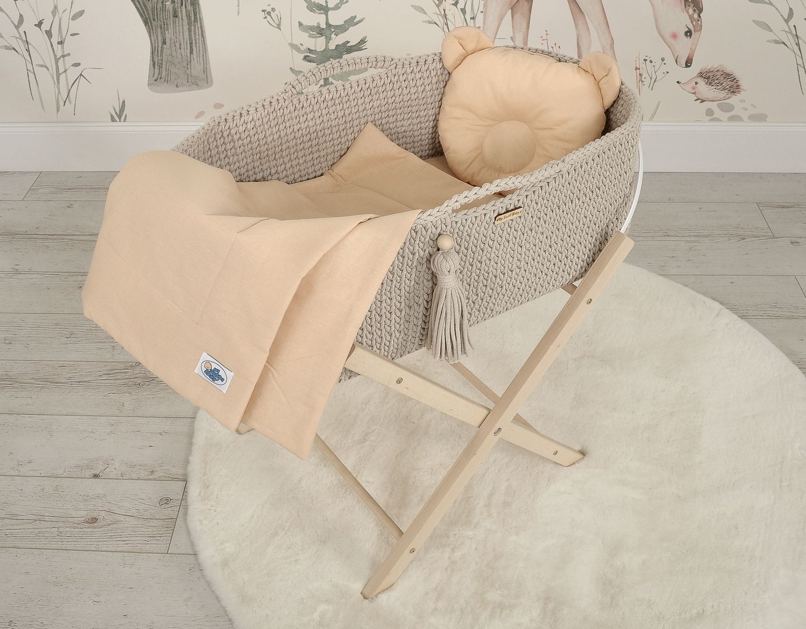 Antklodė su pagalvėle – 2 dalių komplektas – smėlio spalvos - Image 2