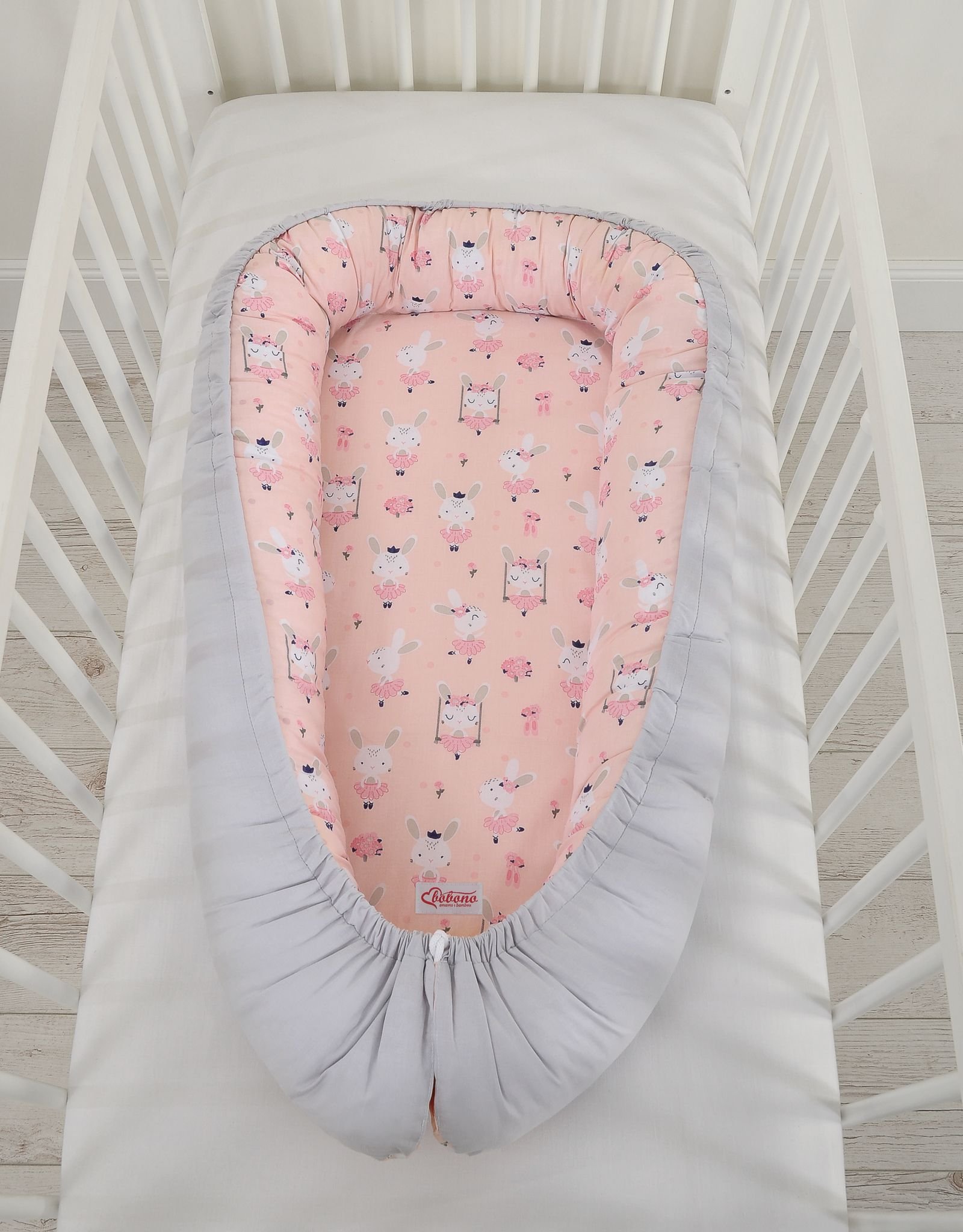 Kūdikio lizdas dvipusis Premium Cocoon naujagimiams BOBONO - balerinos rožinė - Image 7