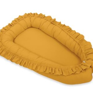 Kūdikio lizdas Premium Cocoon naujagimiams su klostėmis MY SWEET BABY - medaus geltona