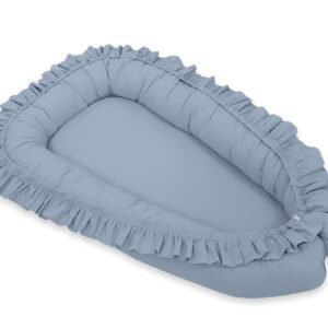Kūdikio lizdas Premium Cocoon naujagimiams su klostėmis MY SWEET BABY - pastelinė mėlyna