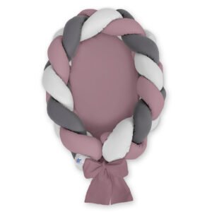 Braided baby nest 2 in 1 - pastel violet - gray - anthracite