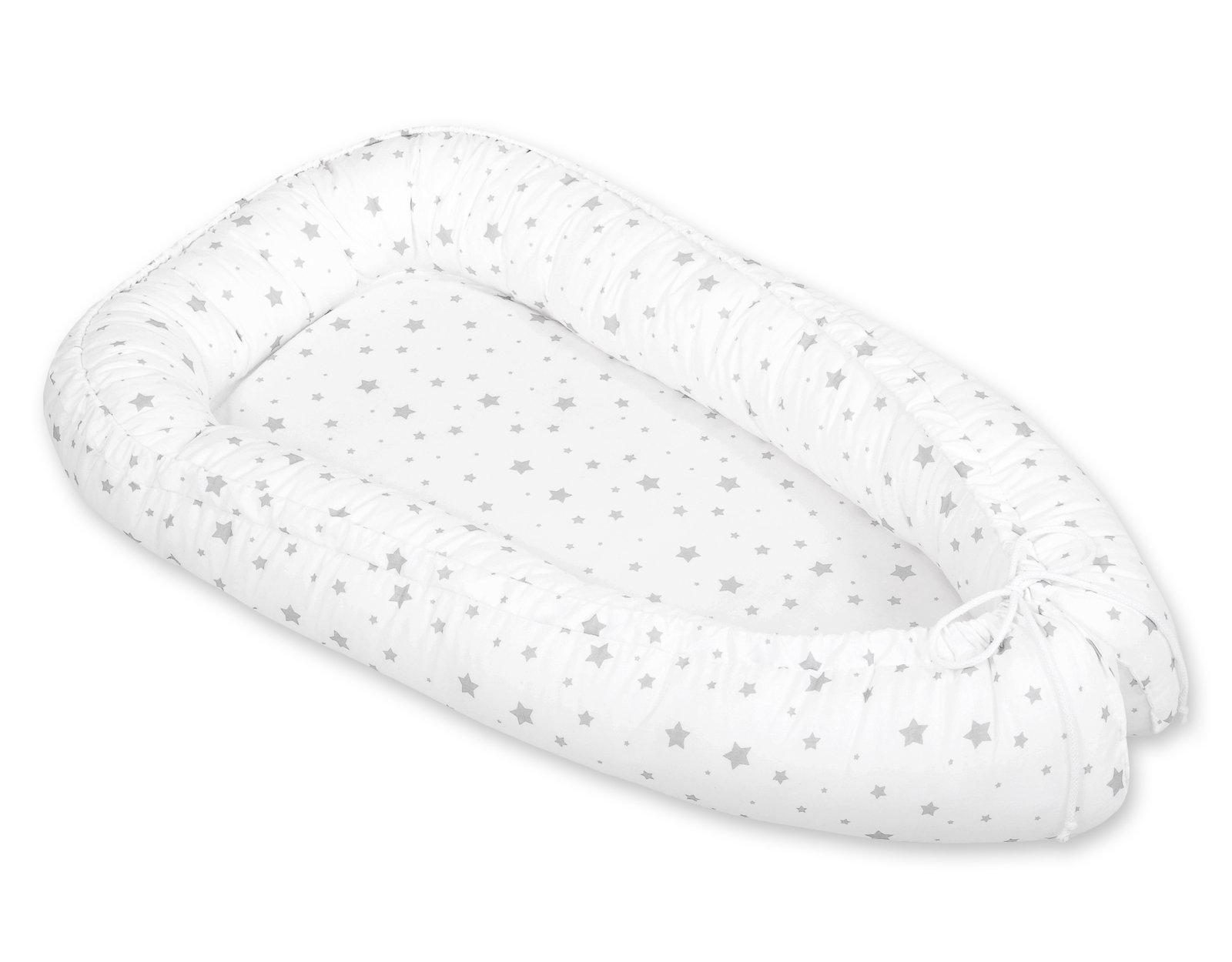 Kūdikio lizdas dvipusis Premium Cocoon naujagimiams BOBONO - mini pilkos žvaigždutės - Image 3