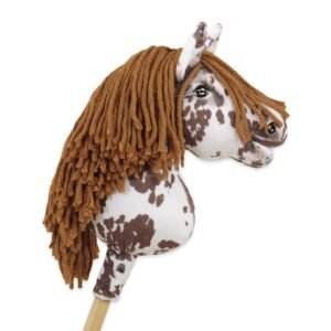 Arkliukas ant lazdos Super Hobby Horse Premium - rudas dėmėtas su rudais karčiais A4