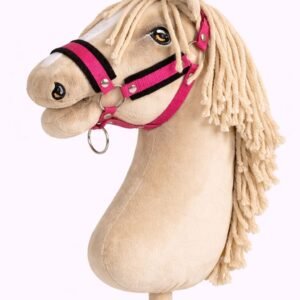 Reguliuojamas apynasris Hobby Horse žirgeliui A3 - tamsiai rožinė su juodu pūkeliu