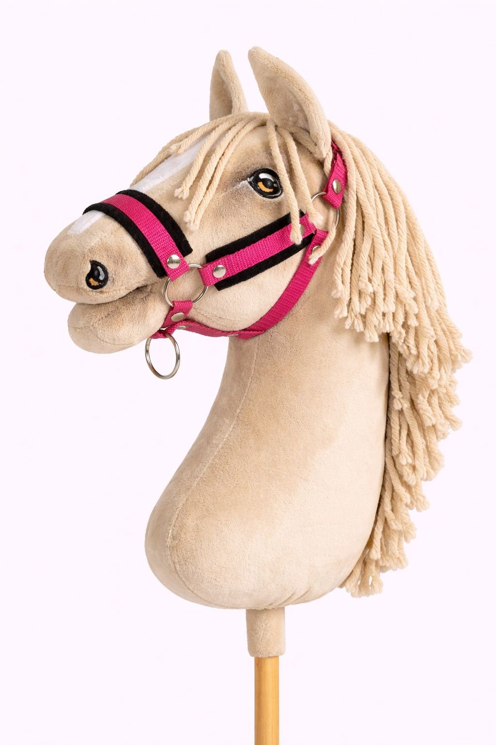 Reguliuojamas apynasris Hobby Horse žirgeliui A3 - tamsiai rožinė su juodu pūkeliu