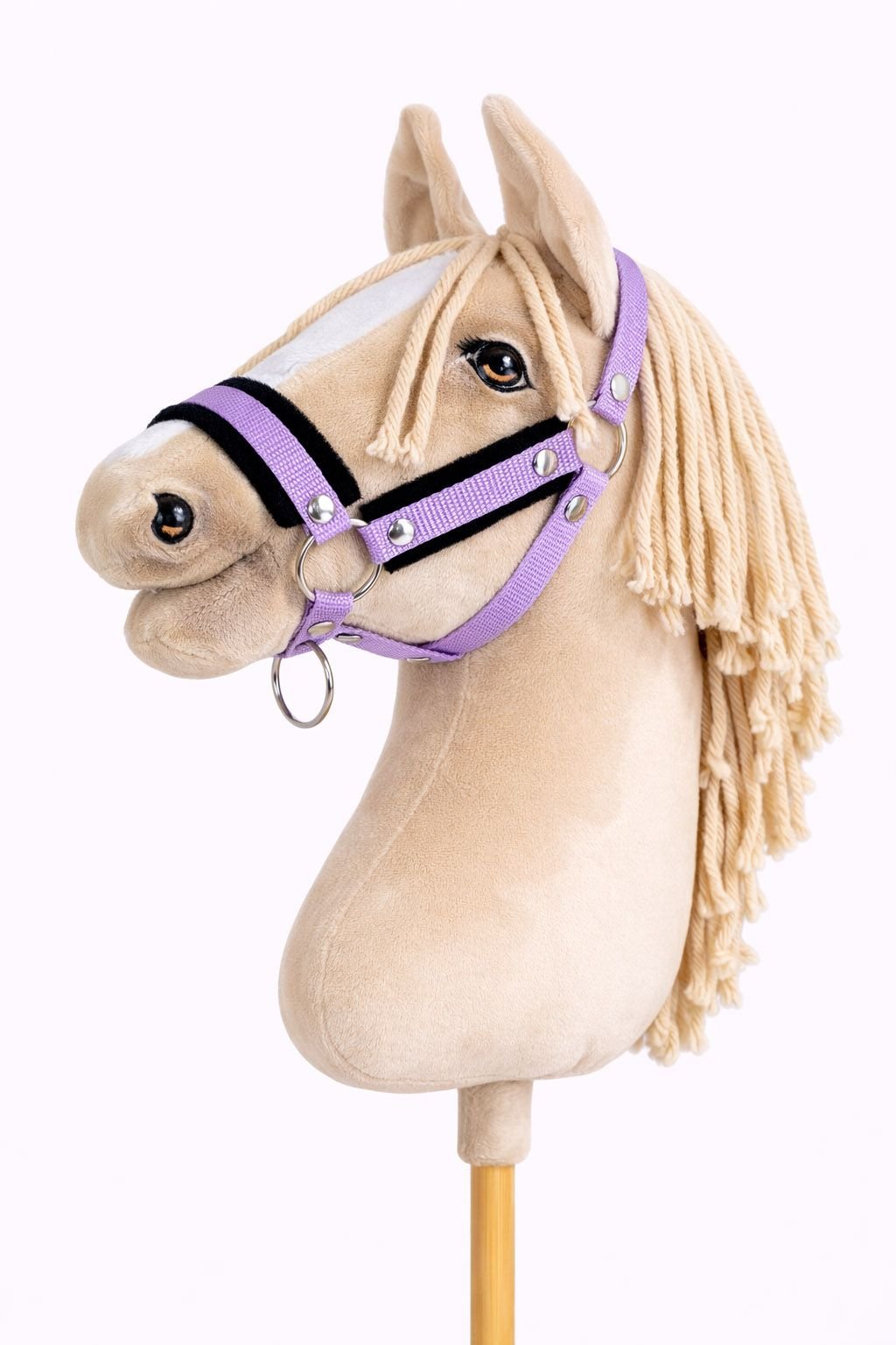 Reguliuojamas apynasris Hobby Horse žirgeliui A3 - violetinė su juodu pūkeliu
