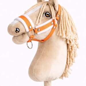 Reguliuojamas apynasris Hobby Horse žirgeliui A3 - oranžinė su baltu pūkeliu