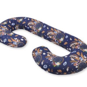 Cotton pillowcase for pregnancy Pillow C - dream catchers dark blue
