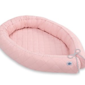 2-in-1 - Baby nest quilted - snake pillow bumper - pastel pink