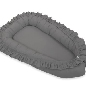 Kūdikio lizdas Premium Cocoon naujagimiams su klostėmis MY SWEET BABY - antracito