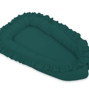Kūdikio lizdas Premium Cocoon naujagimiams su klostėmis MY SWEET BABY - butelio žalia