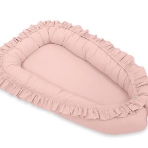Kūdikio lizdas Premium Cocoon naujagimiams su klostėmis MY SWEET BABY - pastelinė rožinė