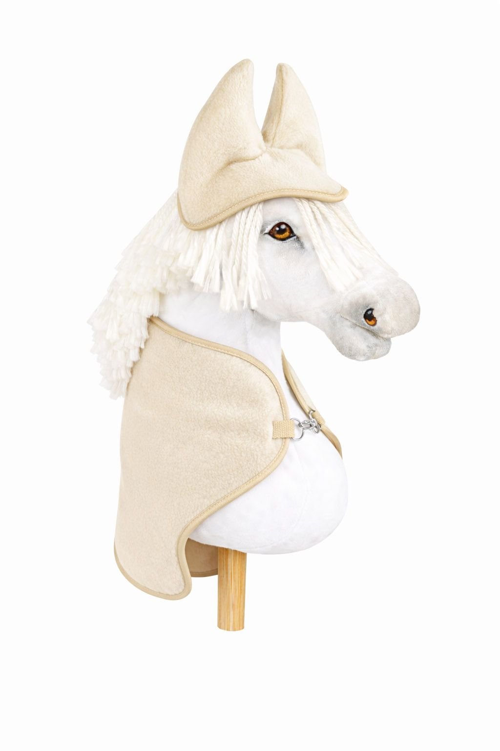 Rinkinys Hobby Horse A3: flisinė antklodė + šiltos ausinės – kreminė