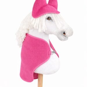 Rinkinys Hobby Horse A3: flisinė antklodė + šiltos ausinės – tamsiai rožinė