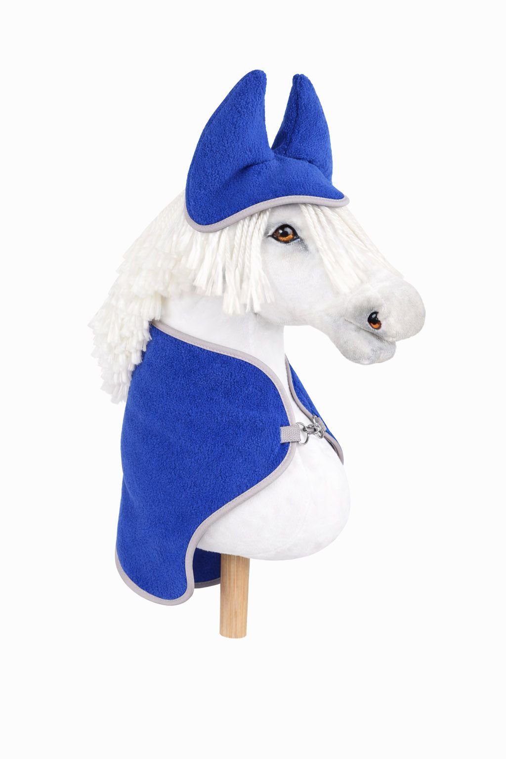 Rinkinys Hobby Horse A3: flisinė antklodė + šiltos ausinės – tamsiai mėlyna