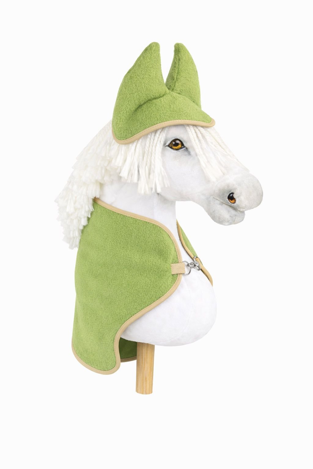 Rinkinys Hobby Horse A3: flisinė antklodė + šiltos ausinės – šviesiai žalia