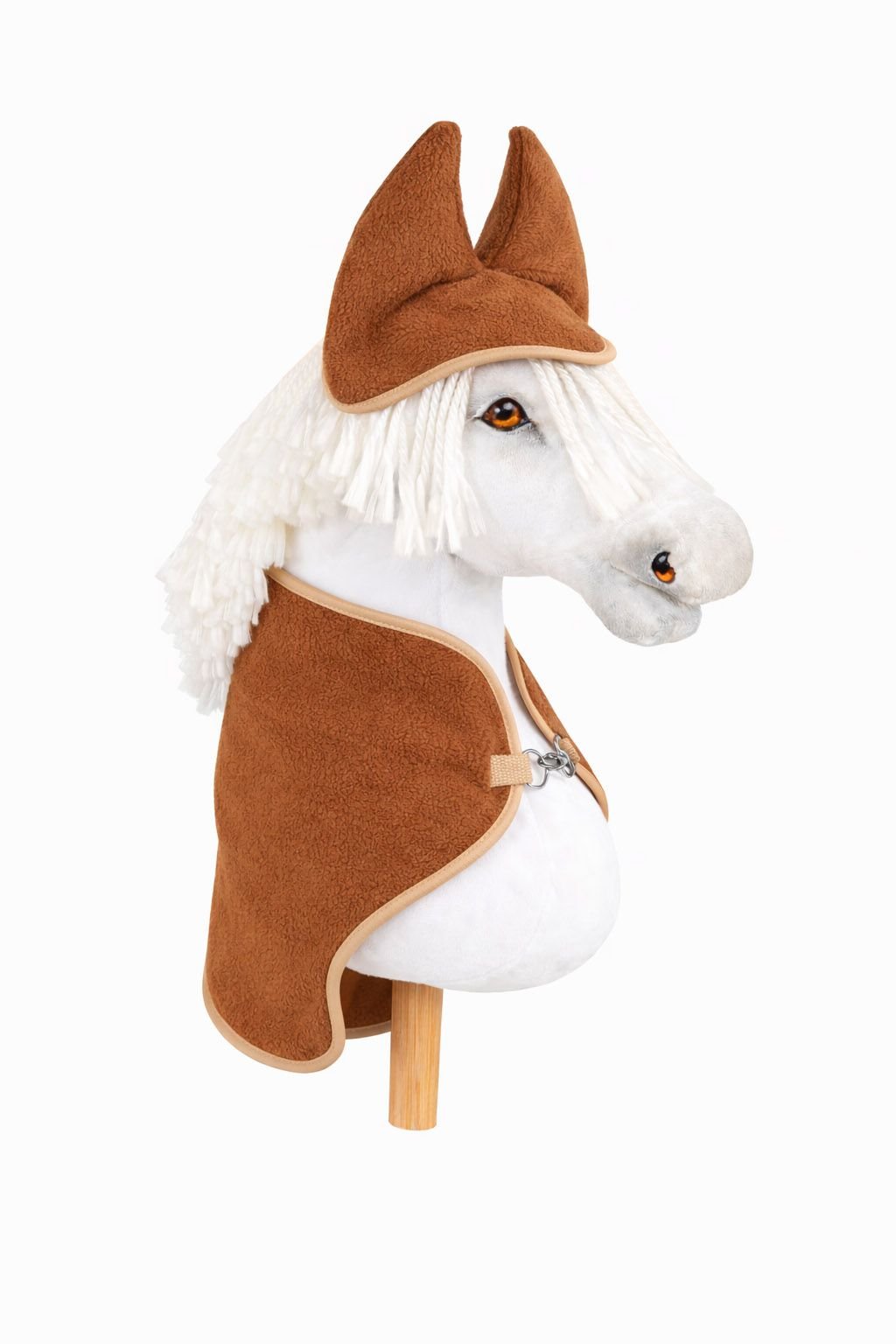 Rinkinys Hobby Horse A4 ir A5: flisinė antklodė + šiltos ausinės – ruda