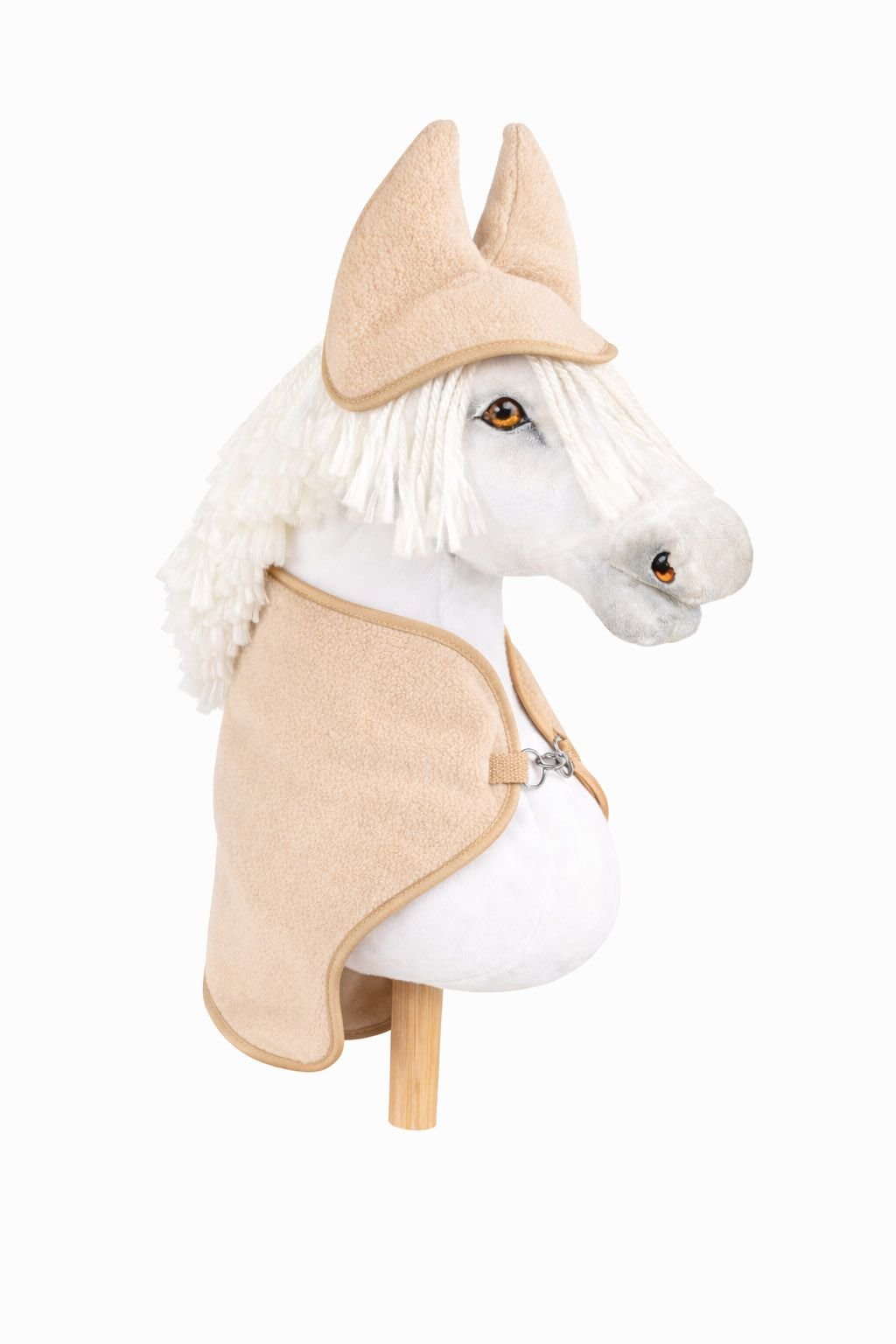 Rinkinys Hobby Horse A3: flisinė antklodė + šiltos ausinės – smėlio spalvos