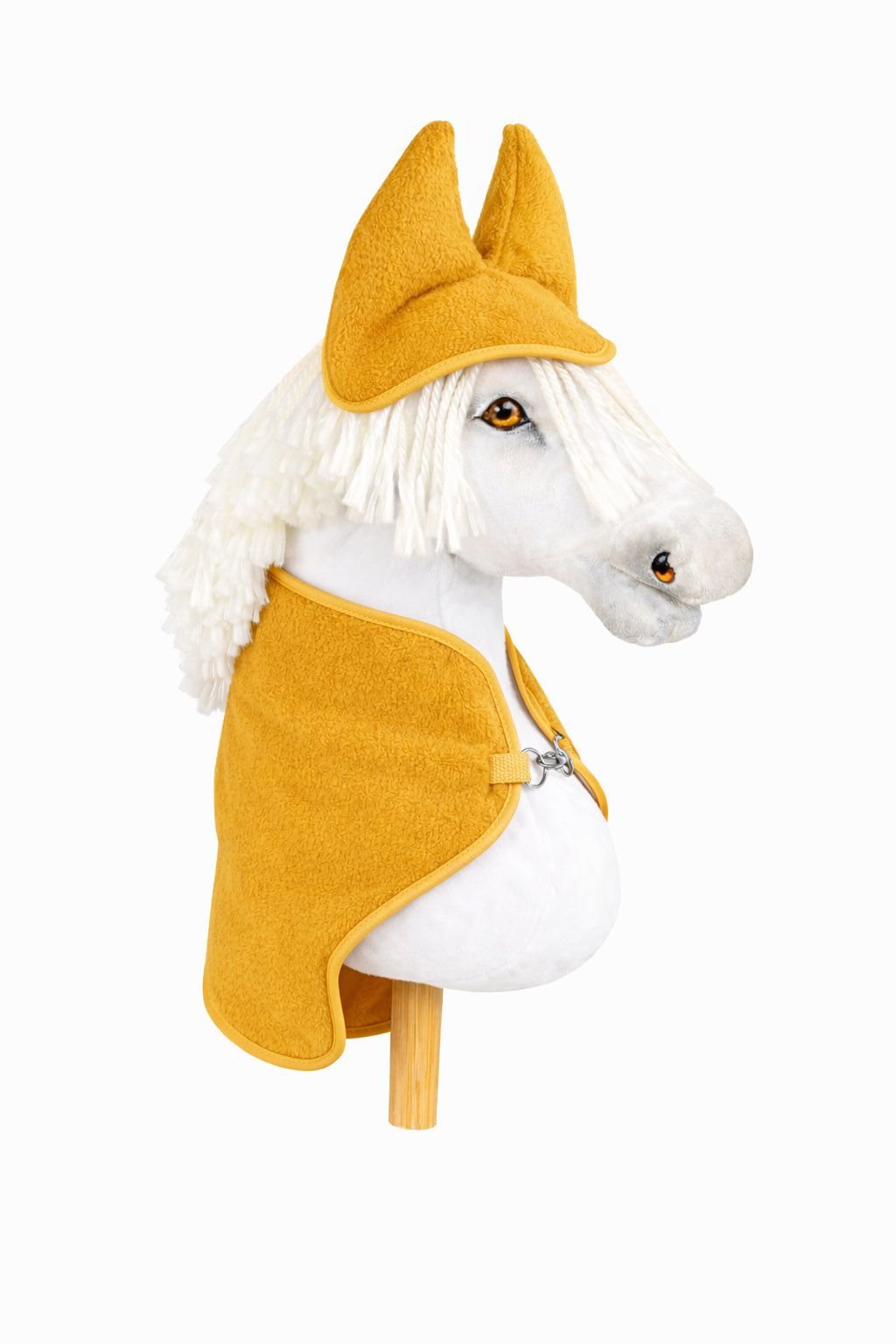 Rinkinys Hobby Horse A3: flisinė antklodė + šiltos ausinės – medaus geltona