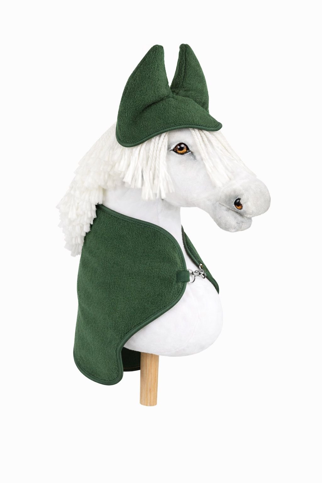 Rinkinys Hobby Horse A3: flisinė antklodė + šiltos ausinės – tamsiai žalia