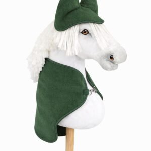 Rinkinys Hobby Horse A4 ir A5: flisinė antklodė + šiltos ausinės – tamsiai žalia