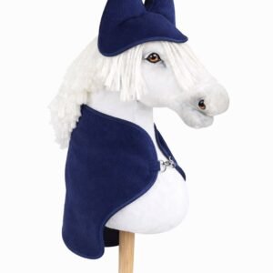 Rinkinys Hobby Horse A3: flisinė antklodė + šiltos ausinės – džinso spalvos